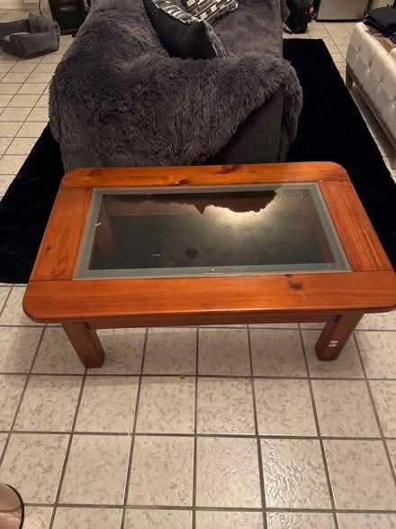 Photo of free Glass and wood coffee table (Laurel, MD) #1