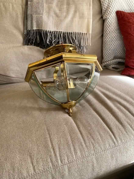 Photo of free Brass & Glass Ceiling Fixture (Pleasantville) #1