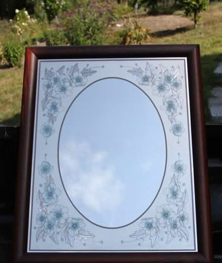 Photo of free Large Frosted Floral Mirror (West Townsend) #1