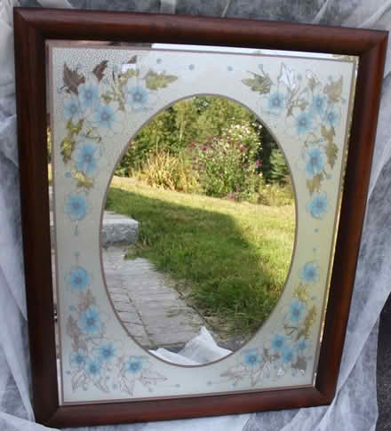 Photo of free Large Frosted Floral Mirror (West Townsend) #2