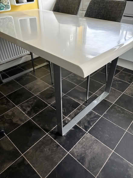 Photo of free White gloss kitchen table (Talbot Woods BH4) #2