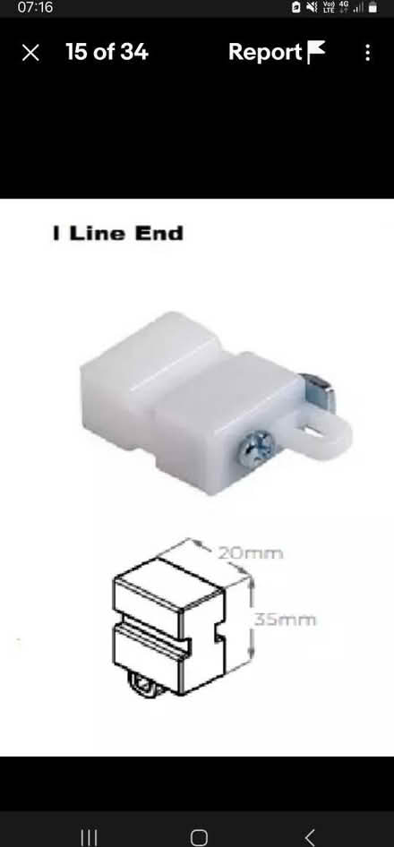 Photo of free end cover for curtain rails (Bangor LL57) #1