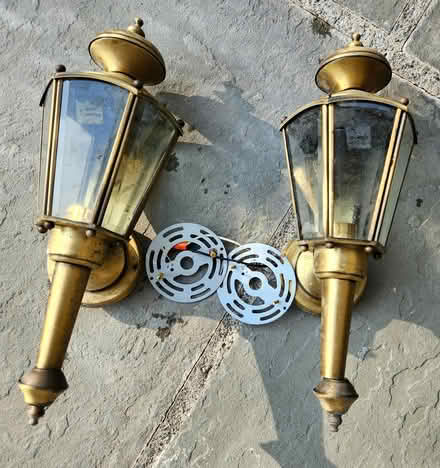 Photo of free 2 Brass outdoor light fixtures (Clinton Corners) #1