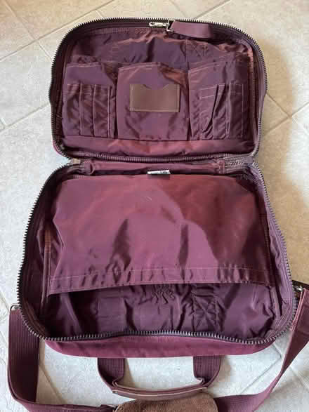 Photo of free Maroon canvas briefcase (Swarthmore) #2