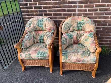 Photo of free 2 Wicker Chairs with Cushions (Bushfire Halifax Road S6) #1