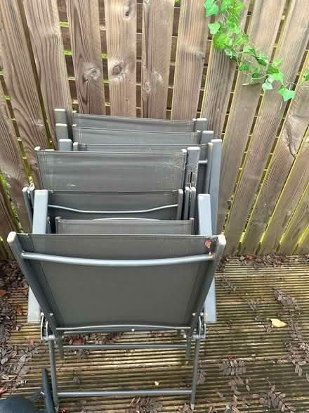 Photo of free Rectangular garden table and 6 x foldable chairs (AB10) #2