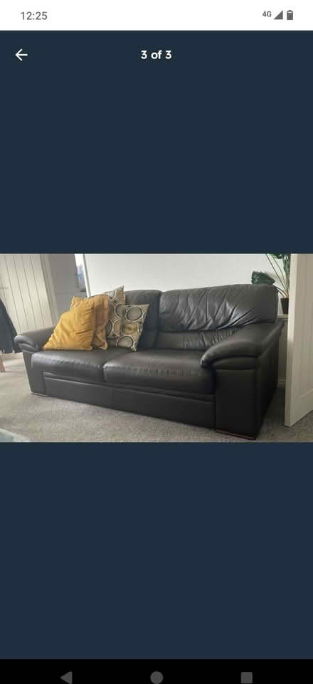 Photo of free X2 brown leather sofas (Bridlington YO15) #1