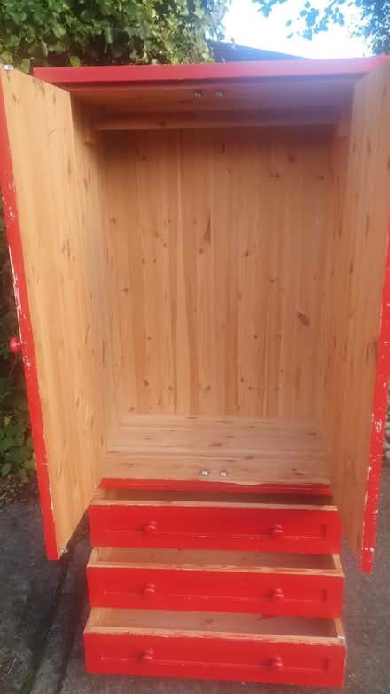 Photo of free Red wooden wardrobe (Killiney) #2