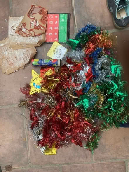 Photo of free Xmas Decs, tinsel, ceiling decorations, stencils (Nyetimber PO21) #2