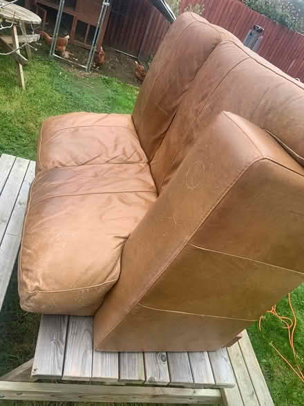 Photo of free Genuine Italian leather brown corner sofa chaise (Berryfields HP18) #2