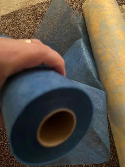 Photo of free Gossamer rolls blue and tan/gray (Montgomeryville) #2