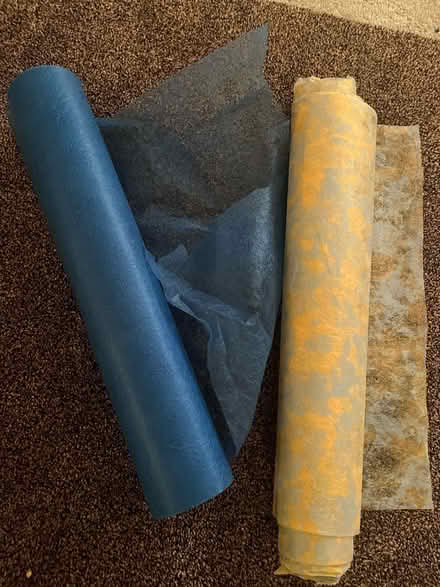 Photo of free Gossamer rolls blue and tan/gray (Montgomeryville) #1