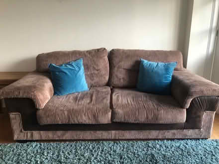 Photo of free 3 seater sofa and cuddle chair (Netherton Braes G76) #1