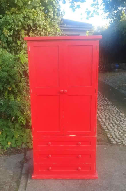 Photo of free Red wooden wardrobe (Killiney) #1