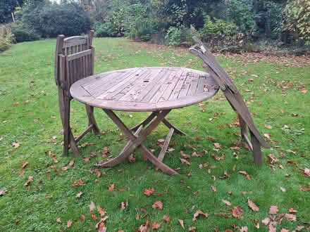 Photo of free Garden table & 2 garden chairs (Pannal HG2) #1