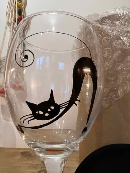 Photo of free Wine glass, black cat (Belper DE56 1) #2