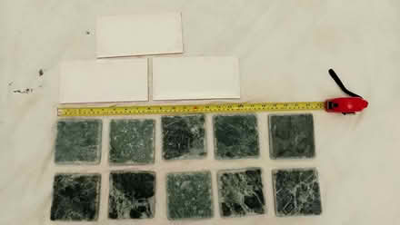 Photo of free Dark green marble floor tiles and cream metro tiles (New Town TN22) #1