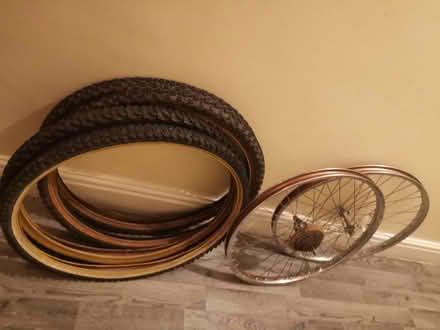 Photo of free Bicycle tyres and wheels bundle (Whalley range M16 7) #1