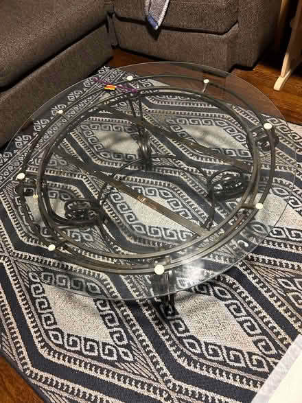 Photo of free Glass and wrought iron coffee table (Wood-Ridge) #1