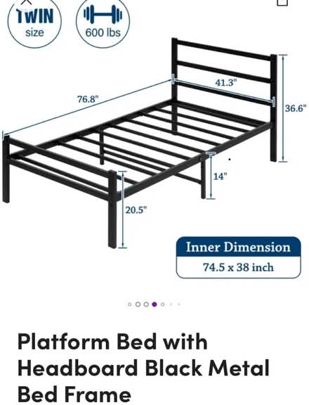 Photo of free Twin metal bed frame (Woodfield Rd & Airpark) #1