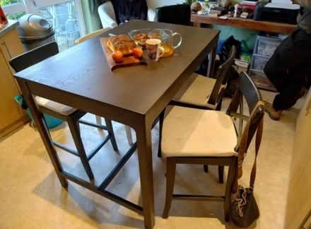 Photo of free 95cm high table and 4 chairs (DH3) #1