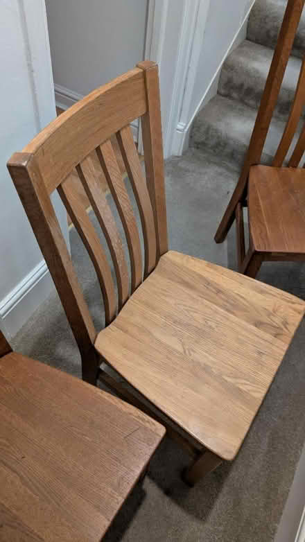 Photo of free Three solid pine chairs (Ewell Village KT17) #2