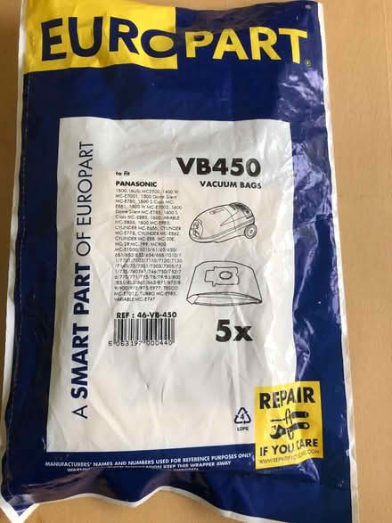 Photo of free Vacuum Cleaner Bags (CV22 Paddox) #1