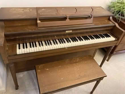 Photo of free upright piano and player storage bench (20872) #4