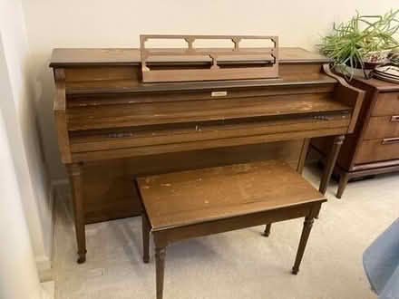 Photo of free upright piano and player storage bench (20872) #3