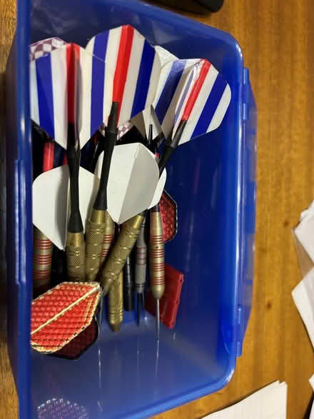 Photo of free Dart board in cabinet with darts (Ruddington) #3