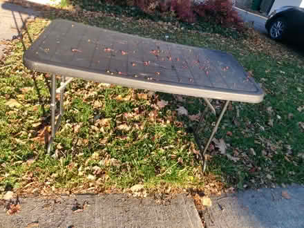 Photo of free Seen at curb: folding table (105 Fentiman Ave.) #1