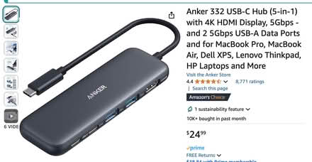 Photo of free 5-in-1 Anker hub (San Anselmo) #1