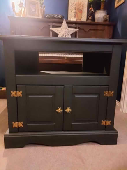 Photo of free Dark green corner TV cabinet (Rothley) #2