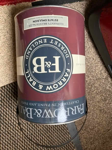 Photo of free 1/3 tin of farrow +ball matt paint (Glastonbury BA6) #1