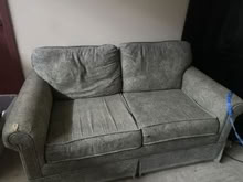 Photo of free Green loveseat (Novato High) #3