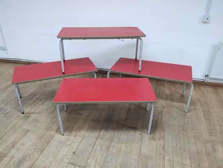 Photo of free 4 small red tables (Central Reading RG1) #1