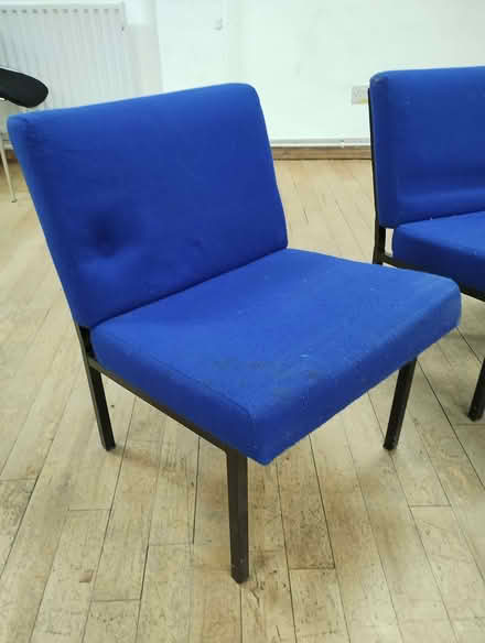 Photo of free 3 blue chairs and one black and white chair (Central Reading RG1) #1