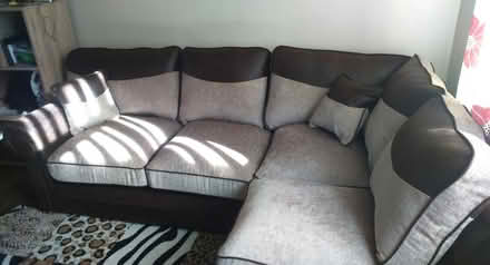 Photo of free Corner sofa + puffy (Gosforth) #2