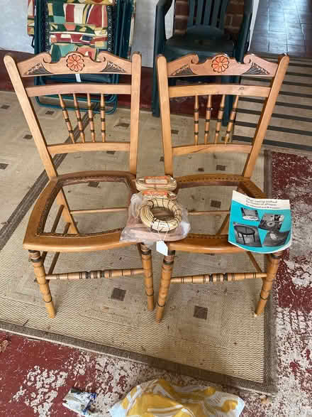 Photo of free 2 Cane Chairs need renovating (Groby, Leicester LE6 0BL) #2