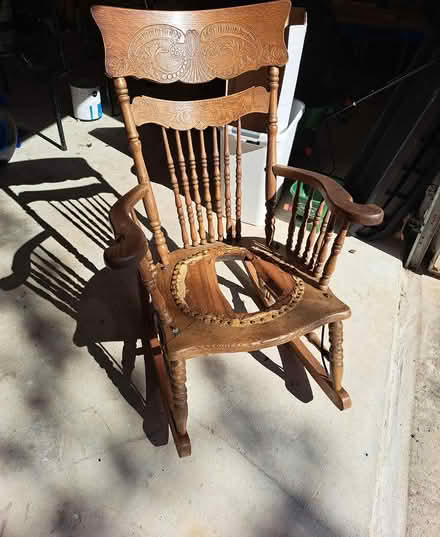 Photo of free Wooden rocking chair (Deer Park area) #1