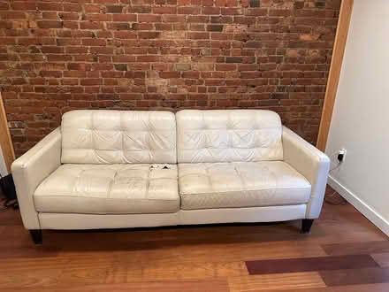 Photo of free Leather Couch (Clinton hill Brooklyn) #1