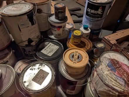 Photo of free A lot of house paint, etc (Greenwood) #1