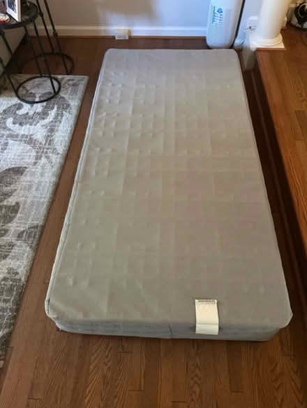 Photo of free Twin size box spring & metal frame (Greenbelt) #1