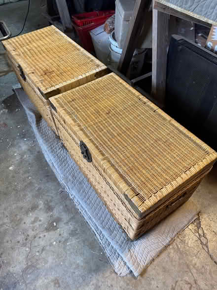 Photo of free 2 Brass Bound Wicker Chests (South Palo Alto-Greenacres 1) #1