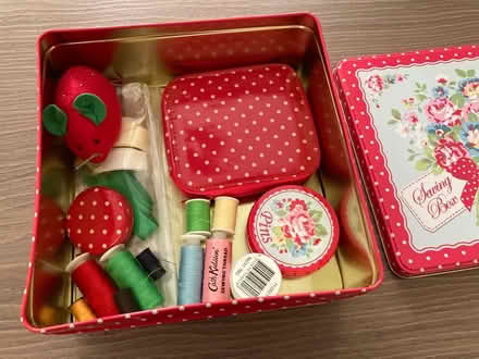 Photo of free Cath Kidston sewing box/tin & contents (Denny Bottom TN4) #2