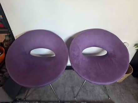 Photo of free 2 purple bucket chairs (KT20 Epsom Downs) #1