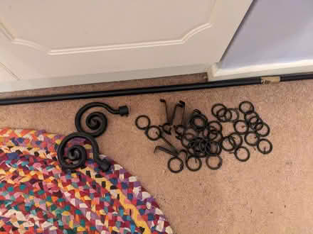 Photo of free Black spiral curtain rail and rings (Cawston CV22) #2