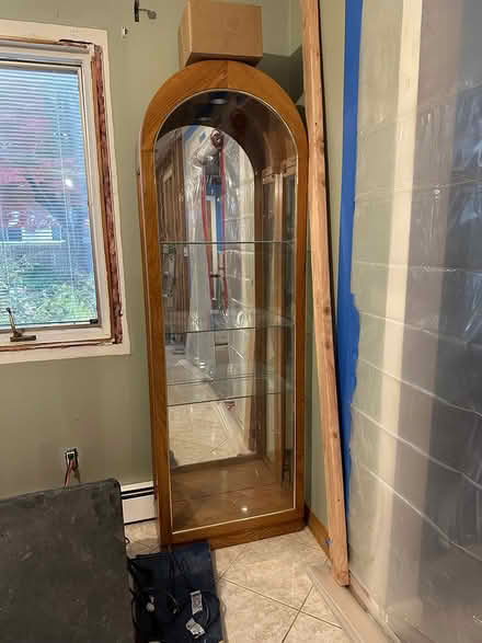 Photo of free Glass and Wood Curio Cabinet (Deer Park NY) #1