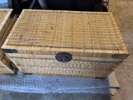 Photo of free 2 Brass Bound Wicker Chests (South Palo Alto-Greenacres 1) #2