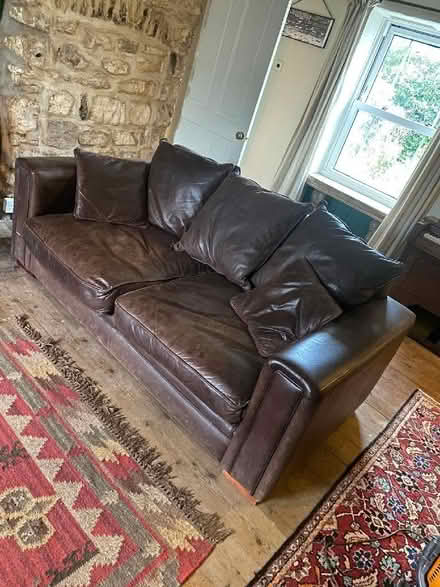 Photo of free Vintage leather sofa (Bisley Old Road GL5) #1